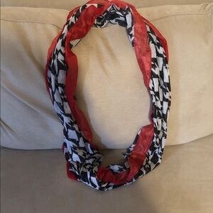 Red and Black Houndstooth Infinity Scarf